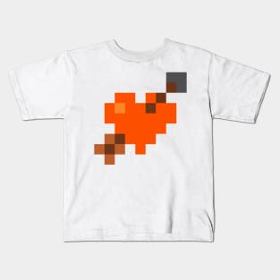 Shot Through My Orange Pixel Heart Kids T-Shirt